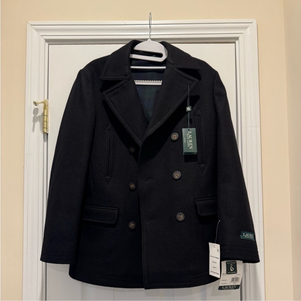 LAUREN Ralph Lauren Youth Classic Black Peacoat